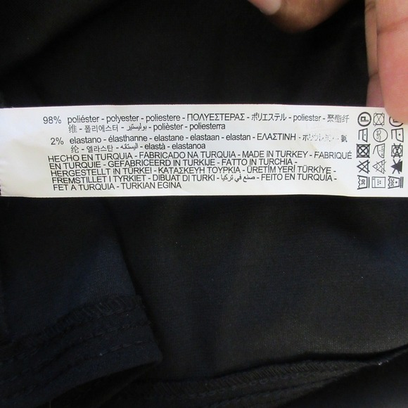 Zara Womens Maxi Dress L Black Short Sleeve Slit Asymetric Minimalist Party 394 - Picture 4 of 11